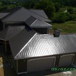 Distinctive standing seam metal roof on this ICF home.