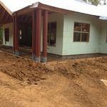 Front-porch columns installed