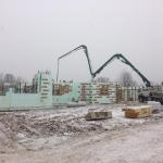 Pumping concrete into garage ICF walls