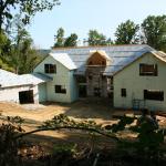 During-construction back view of the home